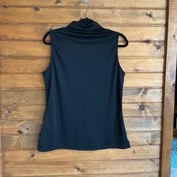 Adidas golf sleeveless polo top Black UPF 50 performance Athletic shirt women - Picture 4 of 8